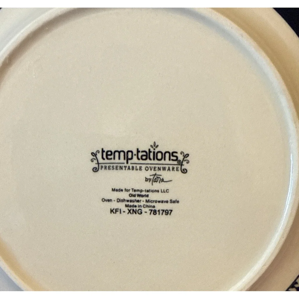Temptations‎ by Tara Old World Blue Floral Bread Butter Plates Plate Set Of 2